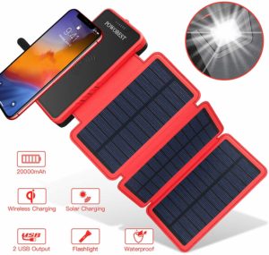 Batterie Solaire à induction - PowoBest 20000mAh